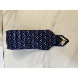 Ted Baker classic art deco corpcore navy/light blue/purple silk necktie